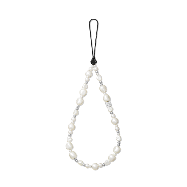 Pearl Phone Charm - Classic Pearl Silver