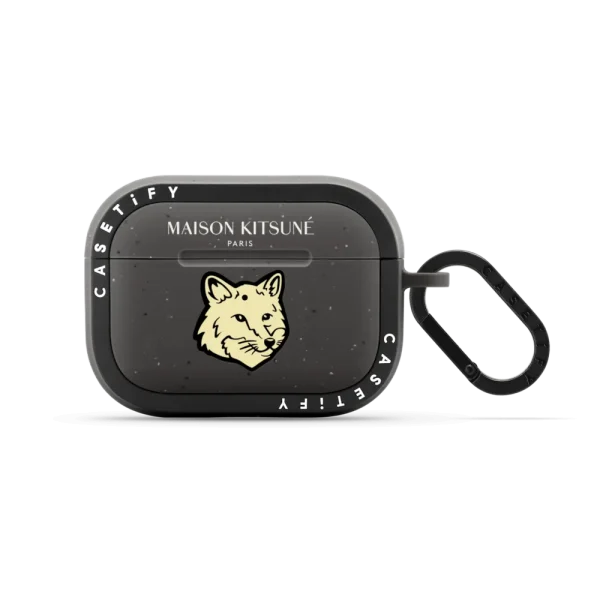 Maison Kitsuné Pastel Yellow Fox Head Earbuds Case