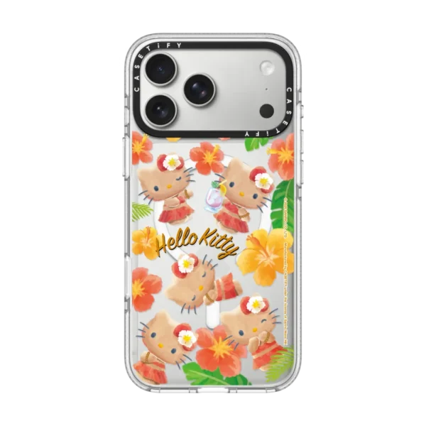 透明 Sun-Kissed Hello Kitty Sticker Phone Case