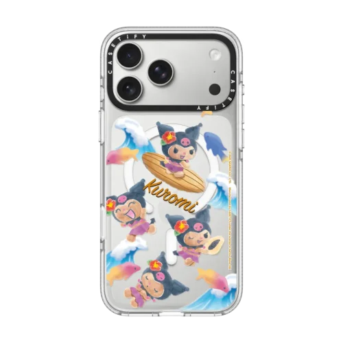 透明 Sun-Kissed Kuromi Sticker Phone Case