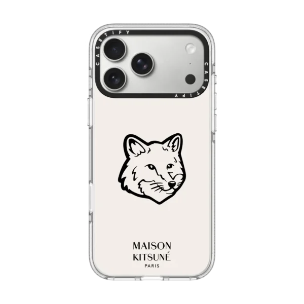 透明 Maison Kitsuné Fox Head Phone Case - Dove White