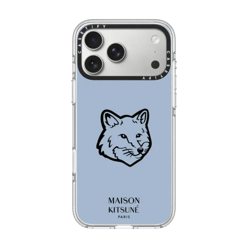 透明 Maison Kitsuné Fox Head Phone Case - Pure Blue
