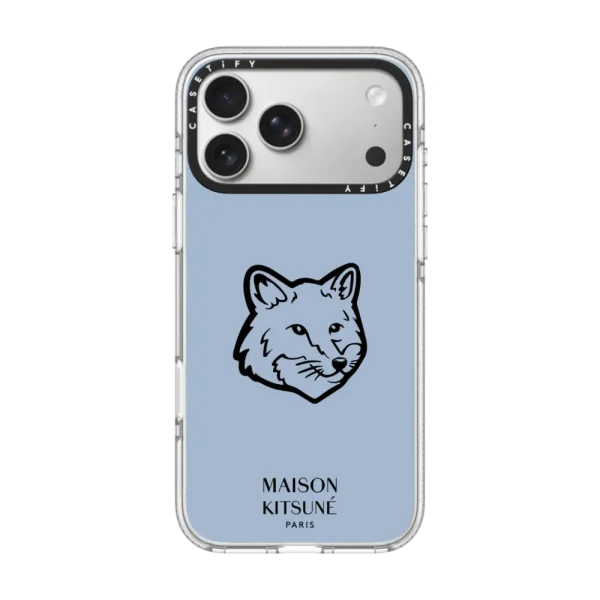 透明 Maison Kitsuné Fox Head Phone Case - Pure Blue