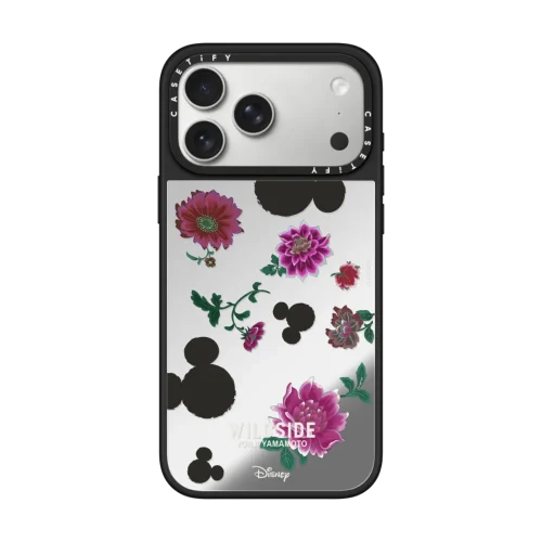 镜面 Mickey Mouse & Pink Flower Pattern Case