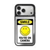 镜面 SMILE! Caution You're On Camera Phone Case - White Print Edition