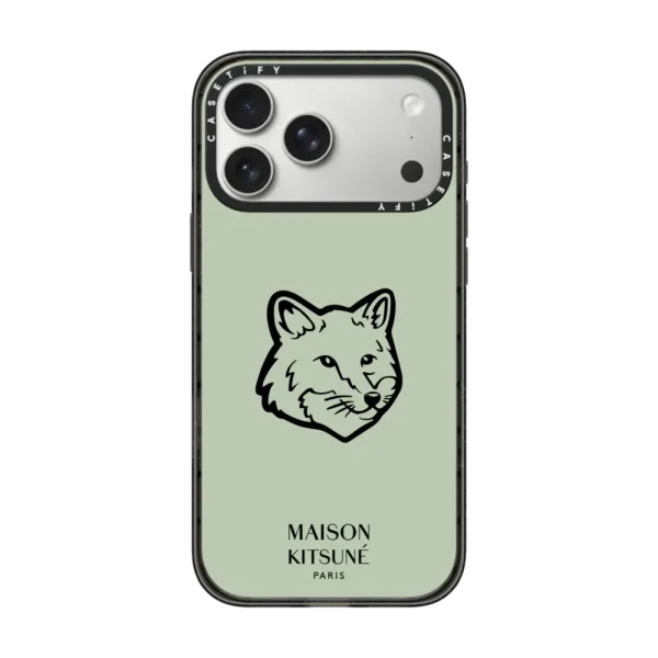 黑框 Maison Kitsuné Fox Head Phone Case - Soft Mint