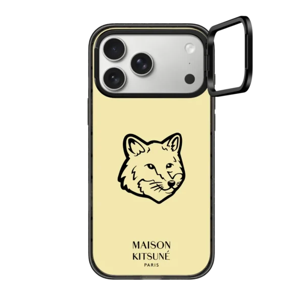 黑框磁吸相机 Maison Kitsuné Fox Head Phone Case - Pastel Yellow