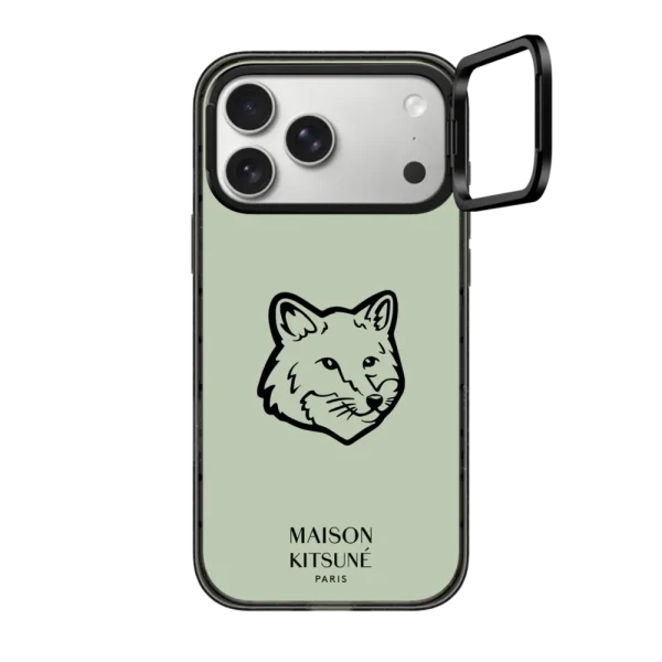 黑框磁吸相机 Maison Kitsuné Fox Head Phone Case - Soft Mint