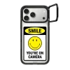 黑框磁吸相机 SMILE! Caution You're On Camera Phone Case - White Print Edition