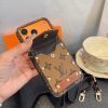 LV モノグラムスタッズショルダーフォンケース ブラウン