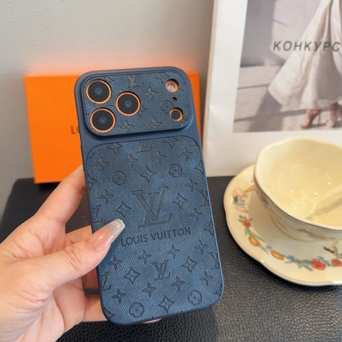 LV エンボススマホケース ネイビー