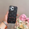 LV レザーパッチスマホケース ブラウン