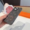 LV レザーパッチスマホケース ブラウン