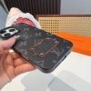 LV レザーパッチスマホケース ブラウン