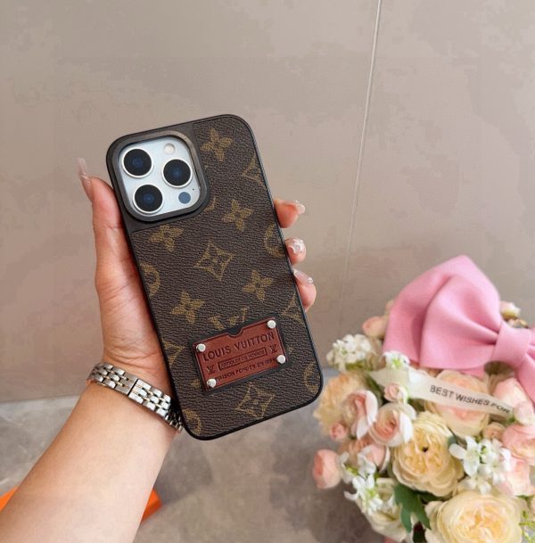 LV カードポケットレザーケース ブラウン
