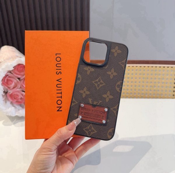 LV カードポケットレザーケース ブラウン