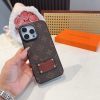 LV カードポケットレザーケース ブラウン