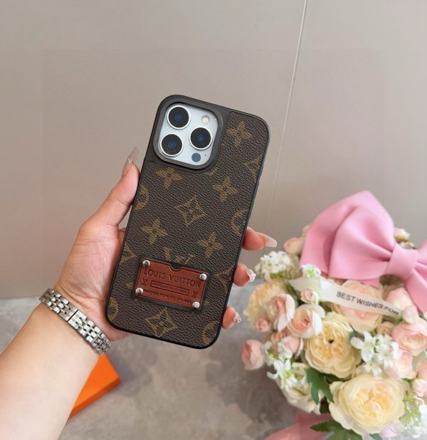 LV カードポケットレザーケース ブラウン