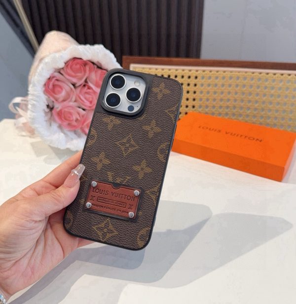 LV カードポケットレザーケース ブラウン