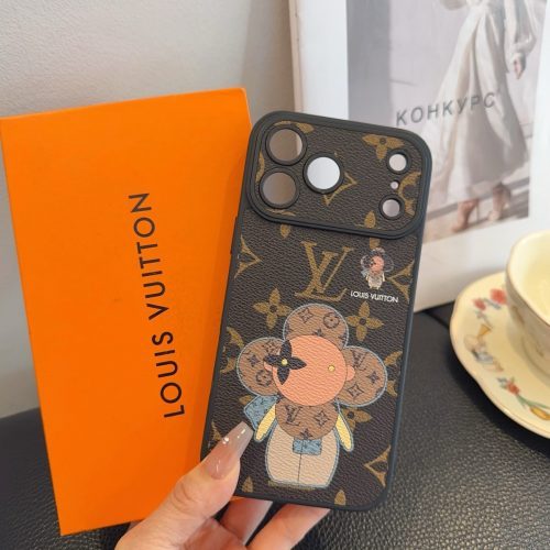 LV キャラクタースマホケース ブラウン