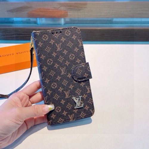LV フラップ金具ケース ブラウン