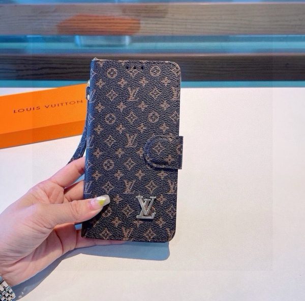 LV フラップ金具ケース ブラウン