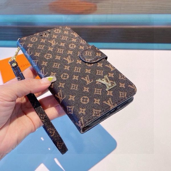 LV フラップ金具ケース ブラウン