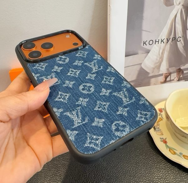 LVデニムカードケース ブルー