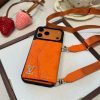 LV レザーパッチケース ブラウン