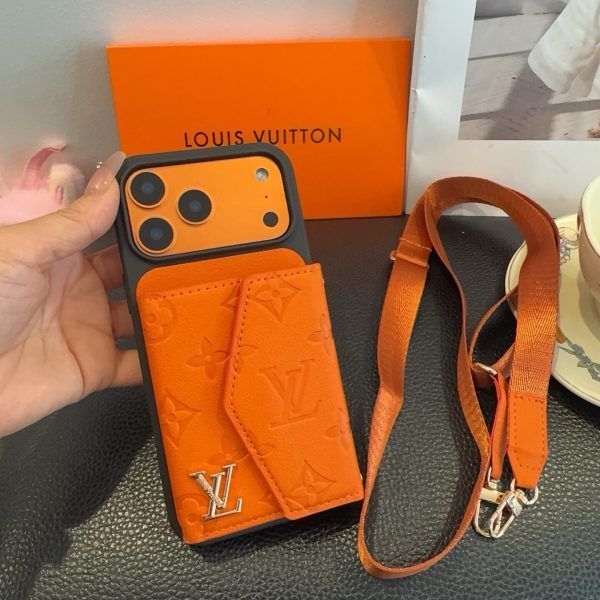 LV レザーパッチケース ブラウン
