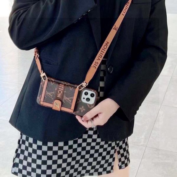 LV カードプリントケース ブラウン