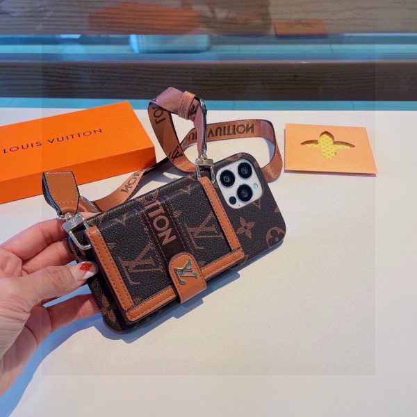 LV カードプリントケース ブラウン