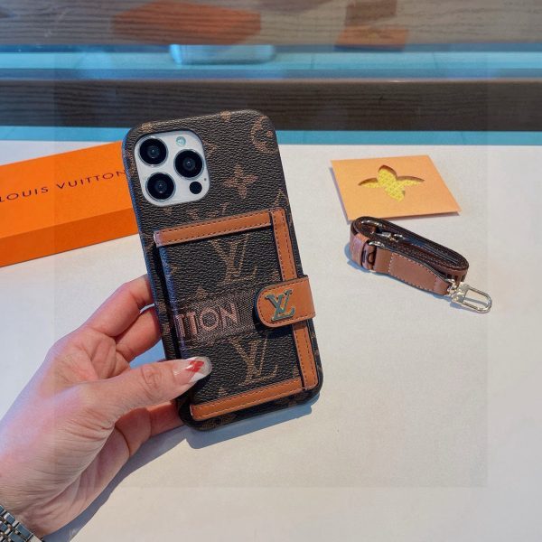 LV カードプリントケース ブラウン