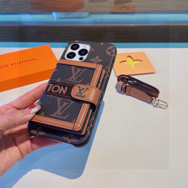 LV カードプリントケース ブラウン