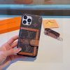 LV カードプリントケース ブラウン