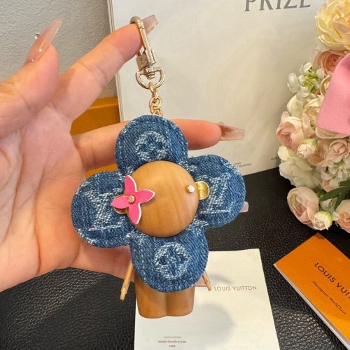 LV デニムキーホルダー ブルー