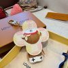 LV チェック柄キーホルダー ベージュ