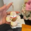 LV チェック柄キーホルダー ベージュ