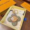 LV 編み込みキーホルダー グレーグリーン