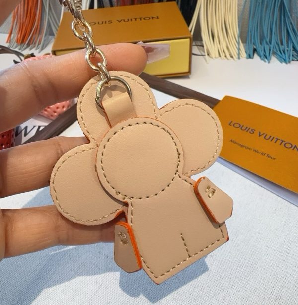 LV デニムモノグラムキーホルダー ブルー