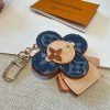 LV デニムモノグラムキーホルダー ブルー