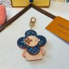 LV デニムモノグラムキーホルダー ブルー