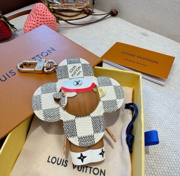 LV ヴォヤージュダミエキーホルダー モノトーン