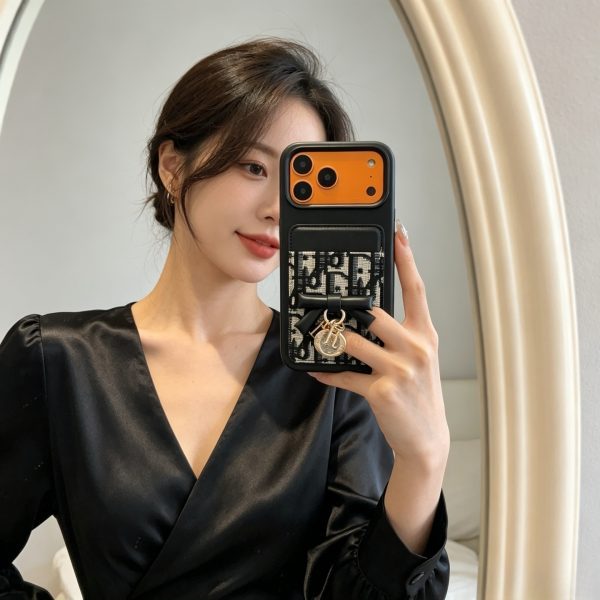 DIOR ロゴカードケース ブラックオレンジ
