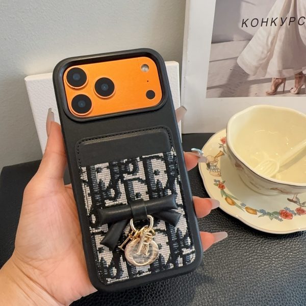DIOR ロゴカードケース ブラックオレンジ