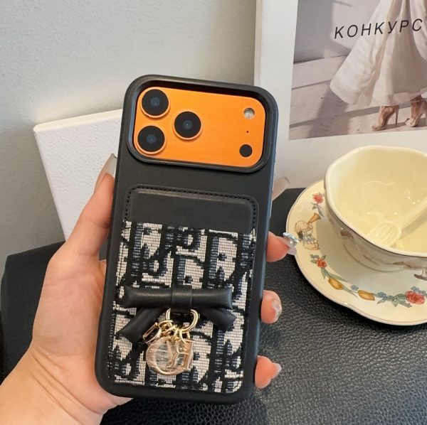 DIOR ロゴカードケース ブラックオレンジ