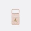 DIOR キルティングスマホケース ピンク