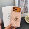 DIOR キルティングスマホケース ピンク