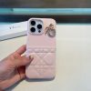 DIOR キルティングスマホケース ピンク