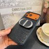 DIOR クロコ柄スマホケース ブラックオレンジ